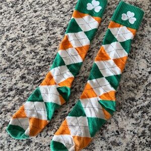 Green and Orange Argyle Socks